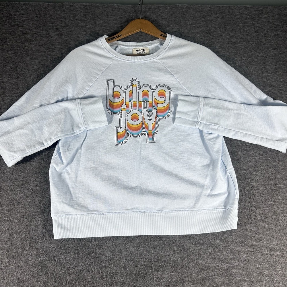 Anthropologie Back When Bring Joy Graphic Sweatshirt Size Small Retro Crewneck